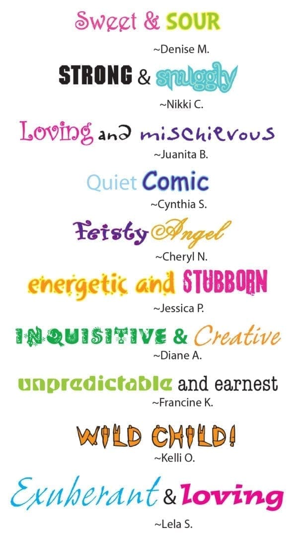 3 Words To Describe A Child